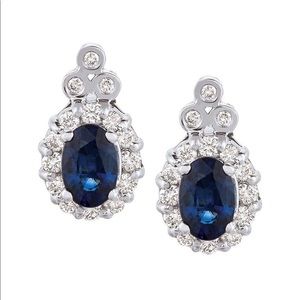 Le Vian Blue Sapphire & Diamond Earrings
